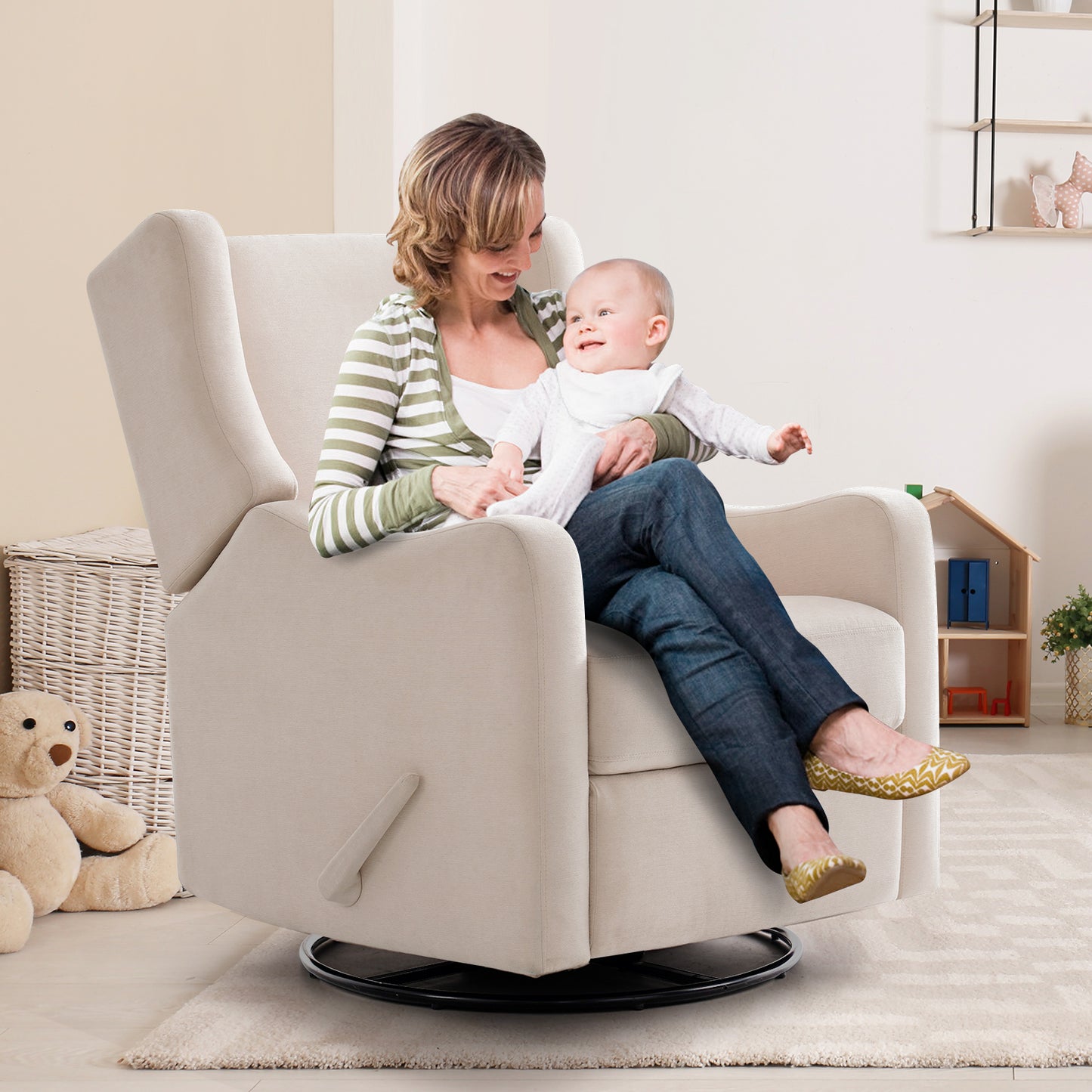 Harkawon Swivel Rocker Relincer Gilder for Adult and Nursery