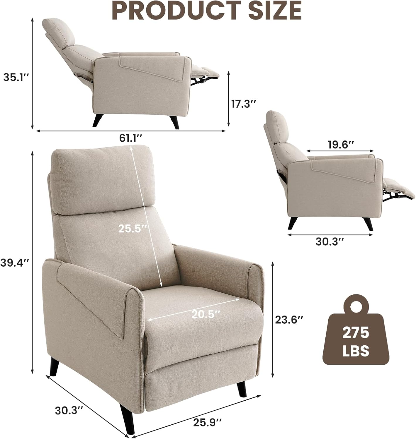 Harkawon Small Recliner for Small Space