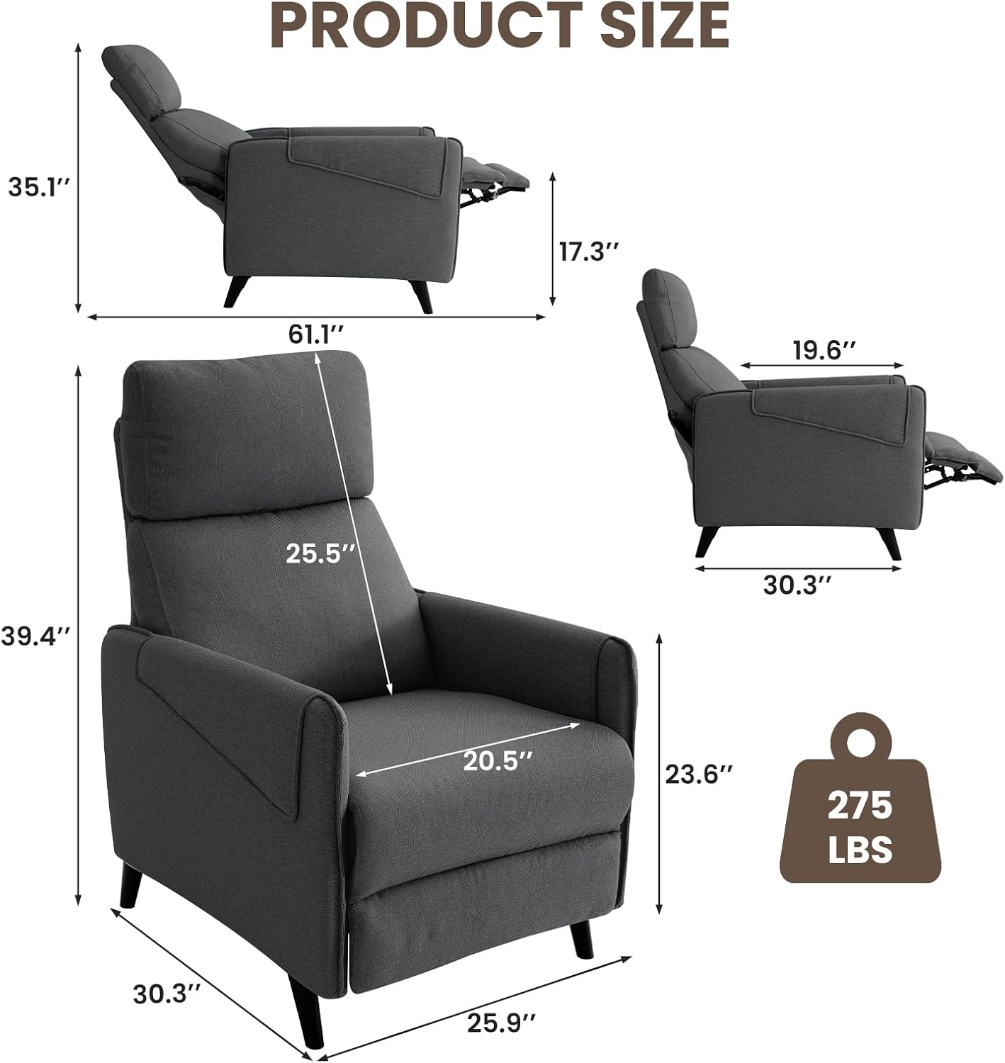 Harkawon Small Recliner for Small Space