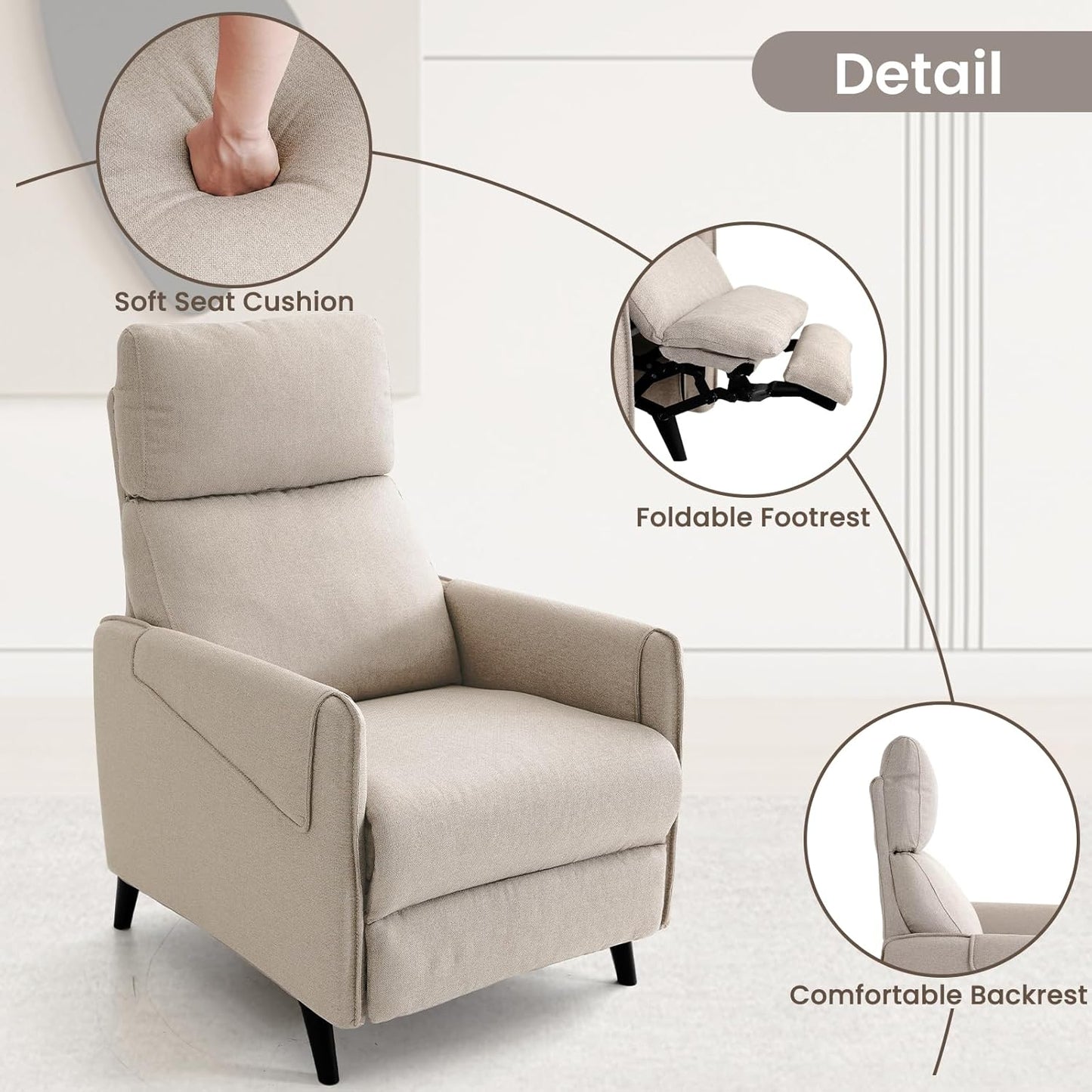 Harkawon Small Recliner for Small Space