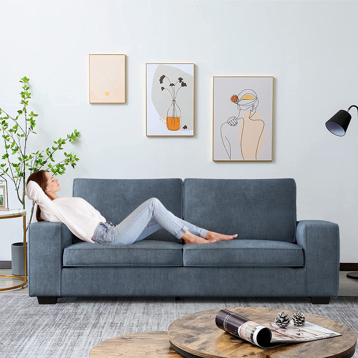 Harkawon 88.58" Modern Sofas Couches for Living Room