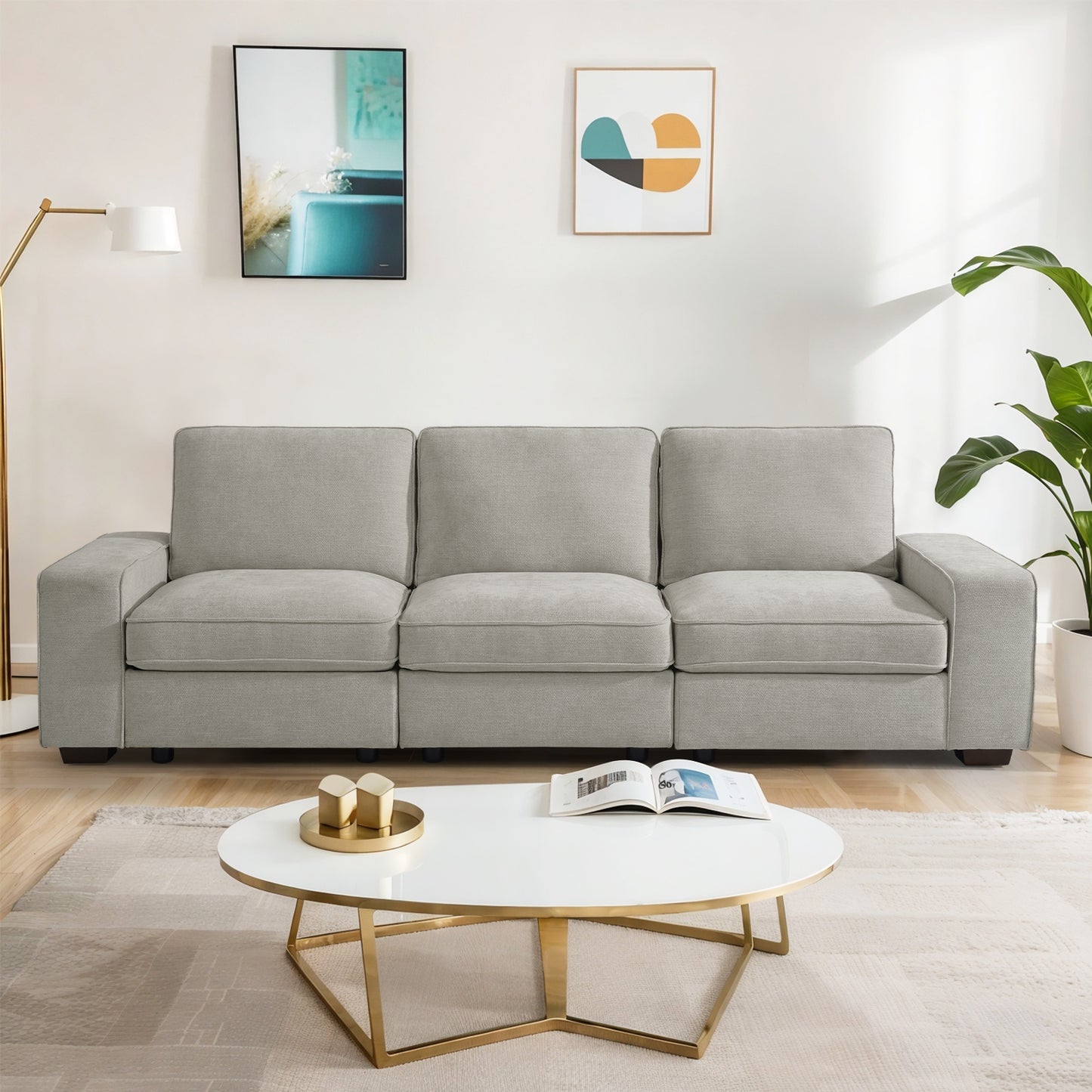 Harkawon Modular Sofa Couch with Large Seats Storage