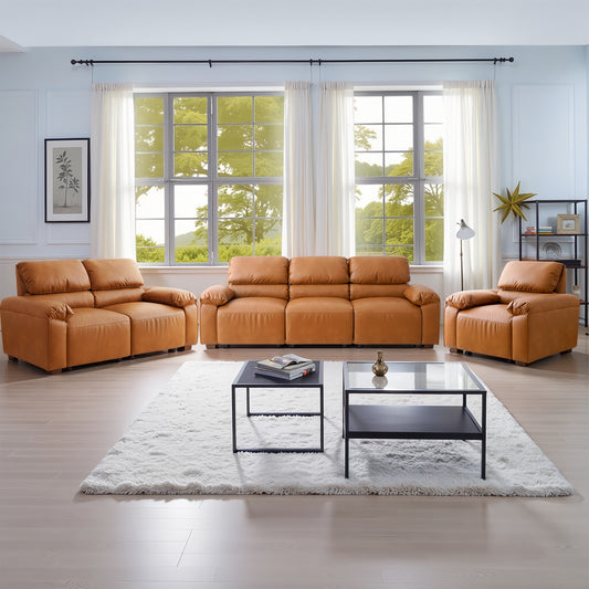 Harkawon PU Leather Couch Set, Faux Leather Sofas