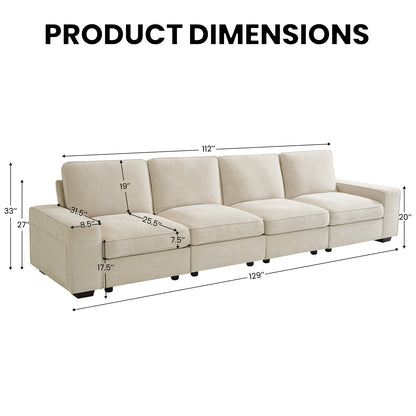 Harkawon Modular Sofa Couch with Large Seats Storage