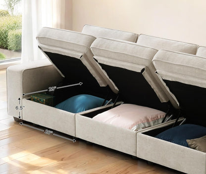 Harkawon Modular Sofa Couch with Large Seats Storage